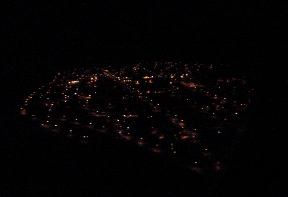 Aerial view of Kotzebue at night