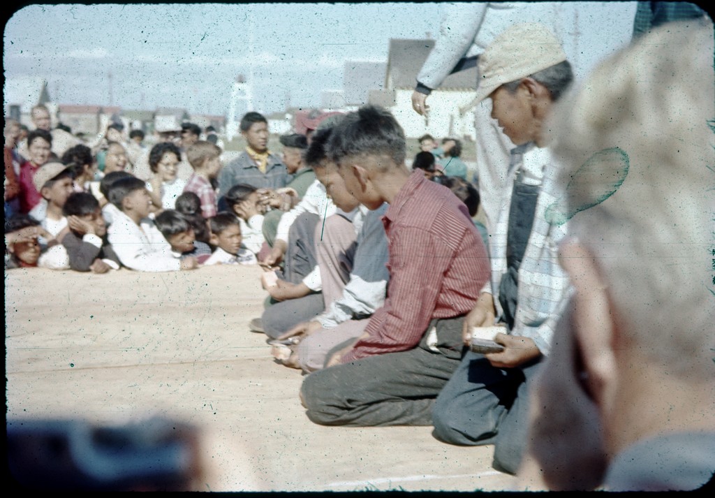 Kotzebue 1958 July 4 Muktuk eating contest